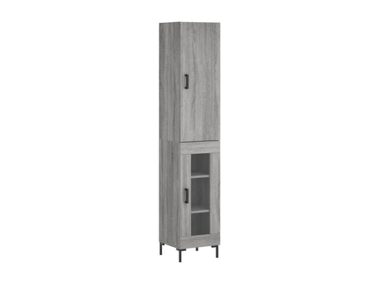Credenza in legno ingegnerizzato grigio, 34,5 x 34 x 180 cm