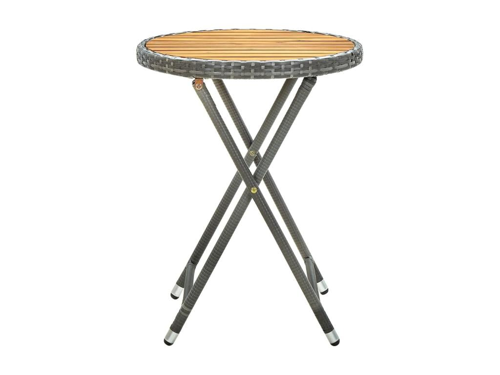 Tavolo in vimini intrecciato in resina grigia