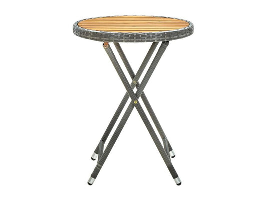 Tavolo in vimini intrecciato in resina grigia