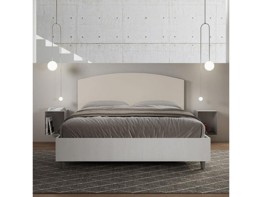 Letto in similpelle bianca, 160 x 200 cm