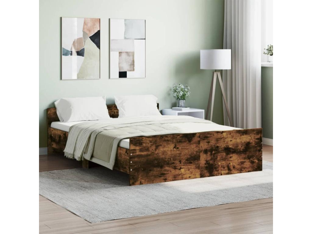Struttura letto in legno di rovere naturale, 135 x 190 cm
