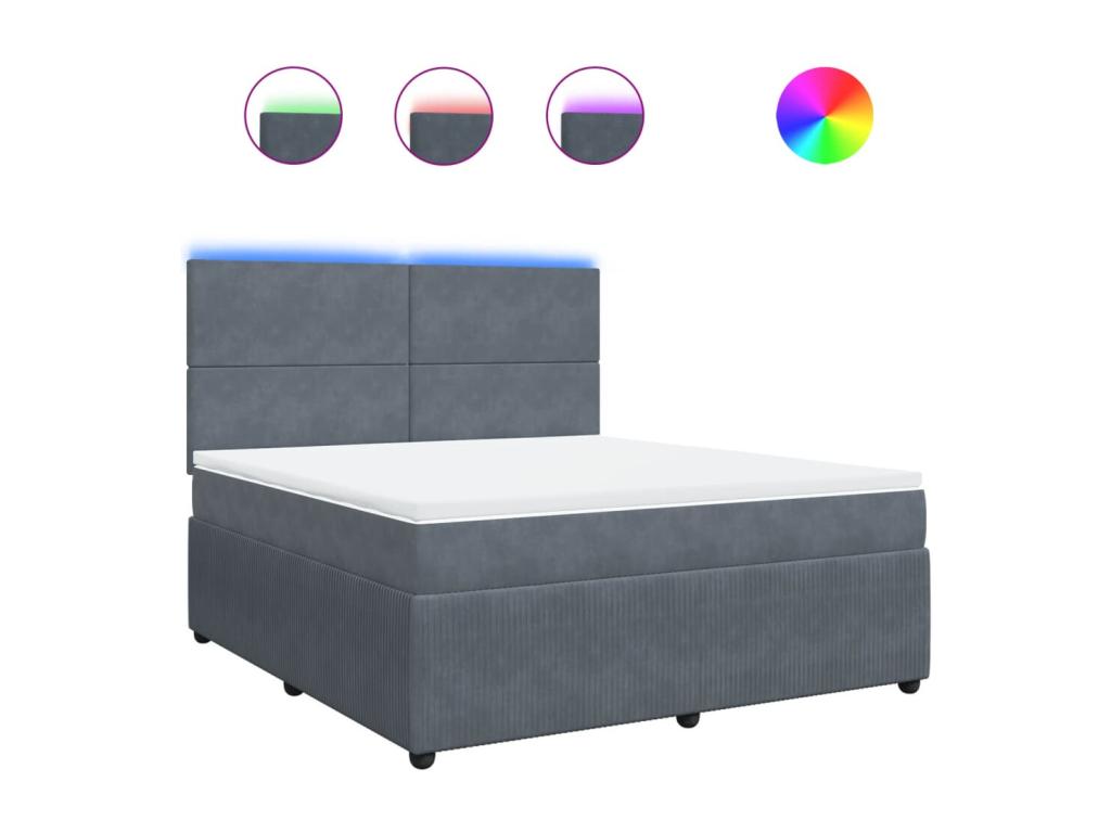 Materasso in velluto grigio, 180 x 200 cm