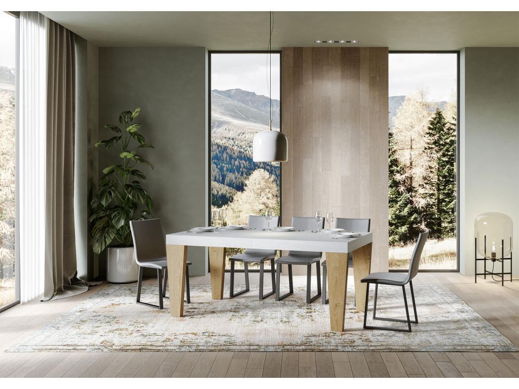 Tavolo in legno di quercia bianca, 90 x 160 cm