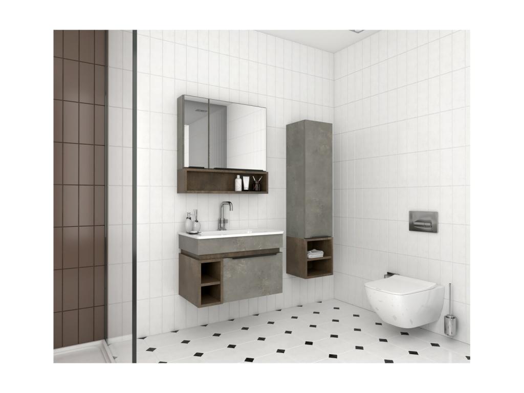 Armadio grigio, 80 x 100 x 18 cm