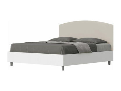 Letto in similpelle bianca, 160 x 200 cm