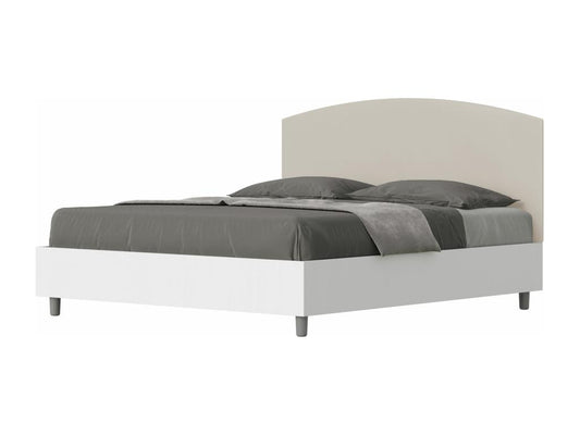 Letto in similpelle bianca, 160 x 200 cm