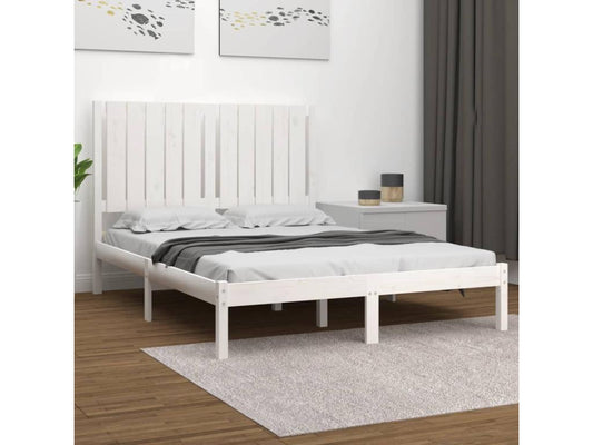 Struttura letto in legno massello bianco, 120 x 190 cm
