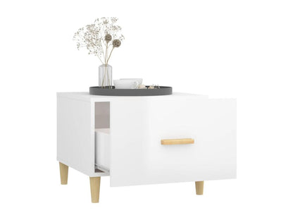 Tavolino da caffè in legno ingegnerizzato bianco, 50 x 50 x 40 cm