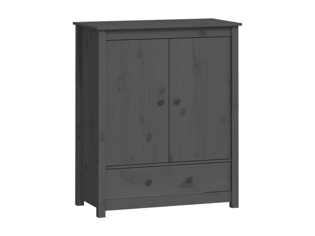 Credenza in legno massello grigio, 83 x 41,5 x 100 cm