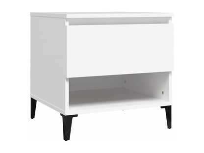 Tavolino laterale in legno ingegnerizzato bianco, 50 x 46 x 50 cm