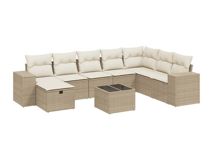 Set di mobili da esterno in vimini intrecciato in resina beige