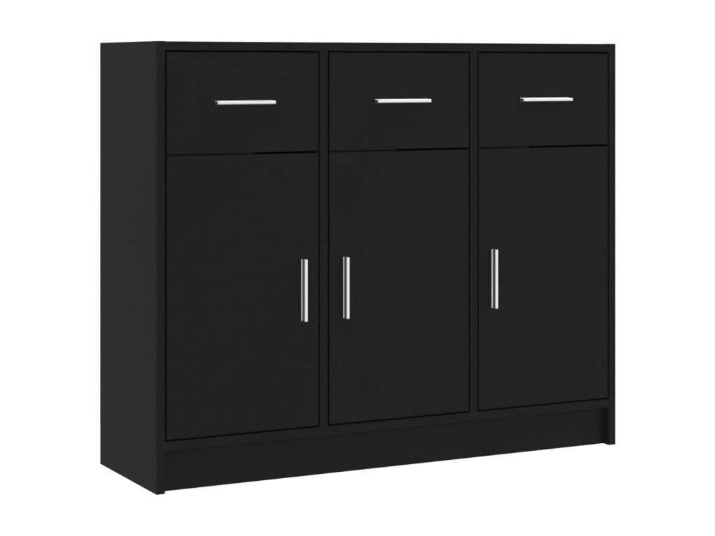 Credenza in legno ingegnerizzato nero, 91 x 28 x 75 cm