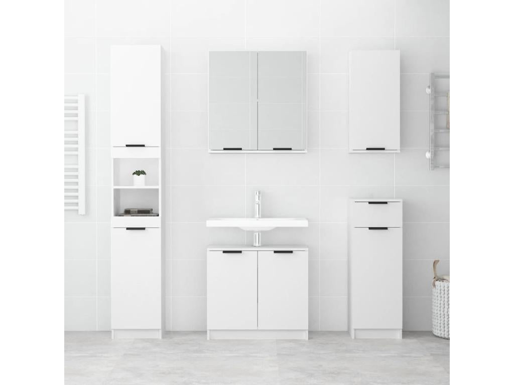 Armadio in legno ingegnerizzato bianco, 32 x 34 x 188,5 cm