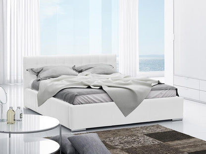 Letto in pelle bianca, 158 x 222 x 92 cm