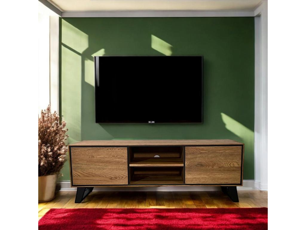 Mobile TV in legno di rovere beige