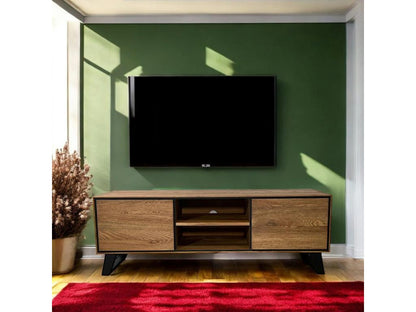 Mobile TV in legno di rovere beige
