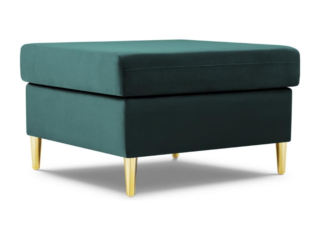 Pouf in velluto verde, 70 x 70 x 45 cm