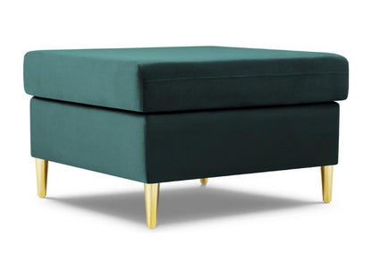 Pouf in velluto verde, 70 x 70 x 45 cm